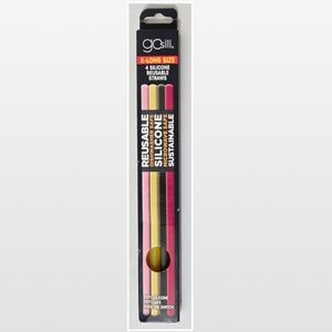 New GoSili Straw Pack Silicone Reusable X-long 12” 4pk Eco Friendly Drinking NWT
